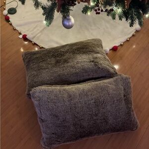 Restoration Hardware faux fur pillows